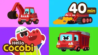 T-rex Heavy Vehicles Song and More! | Monster Cars Compilation | Kids Song | Hello Cocobi