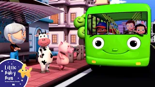 Wheels On The Green Bus | Nursery Rhymes for Babies by LittleBabyBum - ABCs and 123s