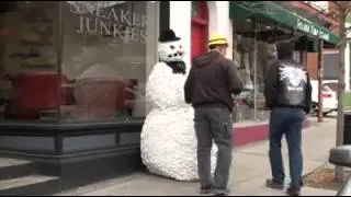 Scary Snow Man Prank