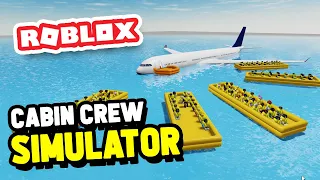 My Plane CRASH Landed In The Sea EVACUATING Everyone In Cabin Crew Simulator (Roblox)