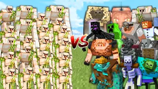 IRON GOLEMS vs MUTANT MOBS in Minecraft Mob Battle