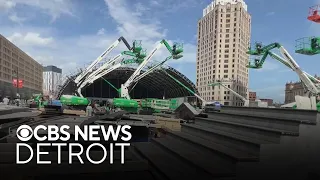 Tearing down NFL Draft stage in Detroit. What will happen with the material?