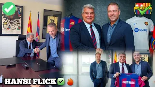 🚨Hansi Flick officialisé, ✌🏻premier message aux fans de Barcelone après avoir signé avec Laporta