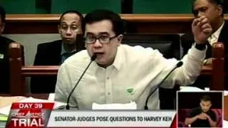 Enrile asks Keh, "Why didn't you bring documents to prosecution panel?"