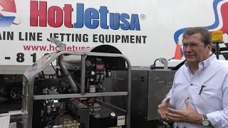 Dual Hot & Cold Water Trailer Mounted Jetter HOTJET 3 70HP 18GPM @ 4,000 PSI