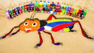 How to make Giant Rainbow Crickets with Orbeez, Coke, Fanta, Mirinda, Monster and Mentos & Sodas