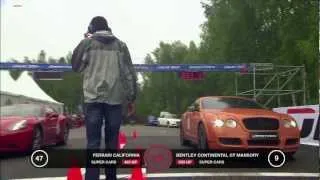 Ferrari California vs Bentley Continental GT Chrysler 300C SRT 8 vs Jeep SRT 8 vs Nissan GT R.