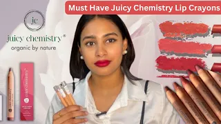 MY TOP 3 FAV LIPSTICKS FROM JUICY CHEMISTRY! Swatches😍💖 | Juicy Chemistry Lip crayon| Darshini Gowda