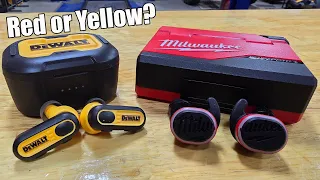 Dewalt Pro-X1 Wireless Earbuds Vs Milwaukee Bluetooth Jobsite Ear Buds