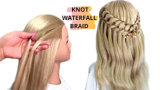 SUPER EASY KNOT WATERFALL BRAID BY Sandi Monzon #hair #braid