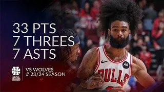 Coby White 33 pts 7 threes 7 asts vs Wolves 23/24 season