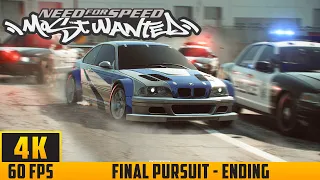 Need for Speed: Most Wanted - Final Pursuit - Ending (4K 60FPS) No Commentary