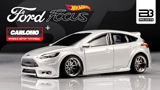 Ford Focus ST RS + CARLOMO 1 64 Scale Wheels Installation Guide #BBPROJECTS Hotwheels Custom Diecast