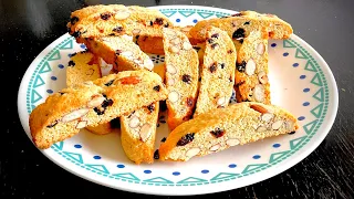 Just Mix them! The Easiest Almond Cranberry Biscotti | Crispy Fluffy Delicious and Healthy