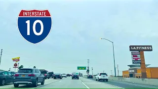 Morning Rush Hour on I-10 West from West Covina to El Monte in CA