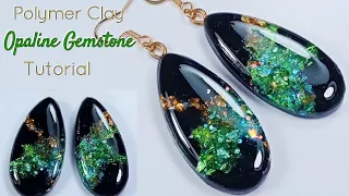 Polymer Clay Black OPALINE Gemstone Tutorial / LoviCraft