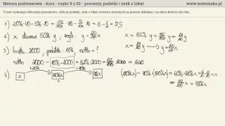 Matura podstawowa - kurs -  procenty, podatki i zysk z lokat