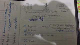 pharmacological therapy for myocardial infarction mnemonic in 2 min