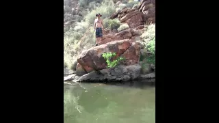 Two rednecks fishing at Canyon lake
