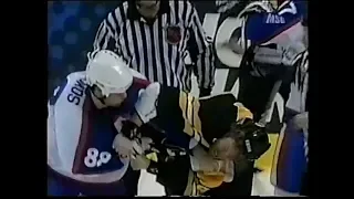 Eric Lindros TKO's Joe Thornton & Matthew Barnaby vs Hal Gill / Bruins & Rangers feed