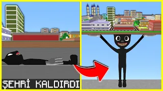 WE BUILD CARTOON CAT UNDER THE CITY, IT LEFT THE CITY IN THE AIR! 😱 - Minecraft