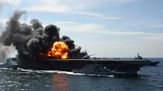 10 minutes ago! The heroic action of an F-16 jet destroying an aircraft carrier in the Red Sea.ARMA3