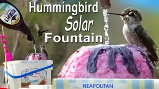 How To Make Hummingbird ENDLESS Water Fountain ICE CREAM Bird Bath 🐦 Solar Powered TOTALLY PORTABLE