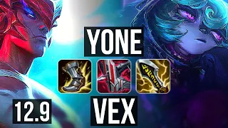 YONE vs VEX (MID) | 11/1/6, 65% winrate, Legendary | EUW Master | 12.9