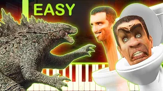 GODZILLA VS SKIBIDI TOILET REMIX - EASY Piano Tutorial