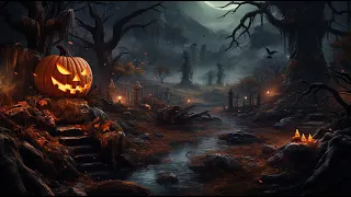 Haunted Halloween Forest Ambience | Rain and Thunder | Spooky | Night | Sleeping - Relaxing 🎃