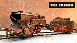 1945s abandoned train restoration - Antique rusty locomotive
