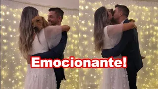 Casal faz dança de casamento com cão e vídeo viraliza