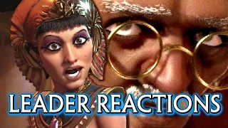 Civilization 6 🌟 All Leaders Cutscenes of Reacting to War & Meeting the Player