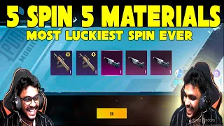 5 Spin 5 Material - Vera Level Luck || Most Luckiest Spin Ever In Pubg Mobile #PassionOfGaming #POG