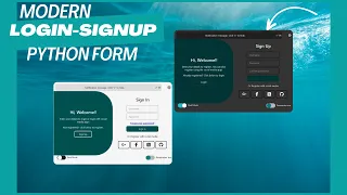 Modern animated Login Signup Form : Python