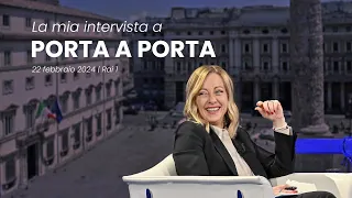 La mia intervista a "Porta a Porta" | 22 febbraio 2024