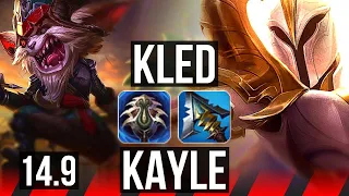 KLED vs KAYLE (TOP) | Rank 6 Kled, 68% winrate, 11/3/6 | NA Grandmaster | 14.9