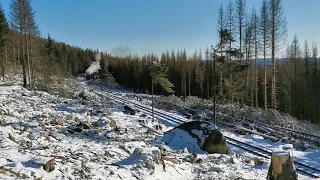 Dampflok 99 222 der HSB auf dem Weg zum Gipfel des Brocken