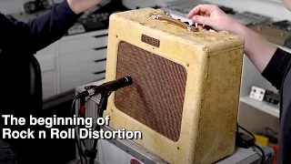 The Origin of Guitar Distortion (playing a 1949 Fender Tweed Deluxe... then going kinda nuts)