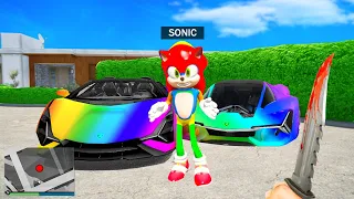 Ich KLAUE alle REGENBOGEN-SONIC AUTOS in GTA 5 RP!