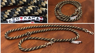 How to make a Paracord Dog Leash round shape video 7 in 1 DIY versatile durable solid strong lead