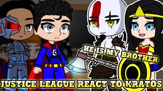 Justice League react to Kratos as Wonder Woman Brother - Gacha react