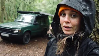 Truck Camping ALONE In Heavy Rain - Land Rover Problems & Life Updates