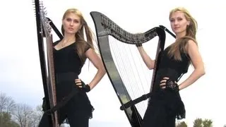 WITH OR WITHOUT YOU ( U2 ) Harp Twins - ELECTRIC HARP ROCK