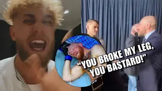 Jake Paul Reacts To Conor McGregor Getting KO’d At UFC 257 + Conor Breaks Leg “YOU BROKE MY LEG!”