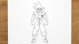 How to draw GOKU (full body) Dragon Ball step by step, EASY