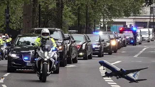 President Biden's motorcade and Air Force One in London 🇺🇸 🇬🇧