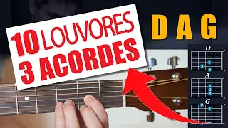 COMO TOCAR 10 LOUVORES COM 3 ACORDES - Aula de violão Simplificada Iniciante - Sequência fácil