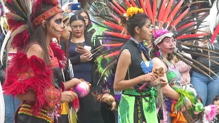 Aztec Ceremony and Dancing at Fruitvale Village - Dia de los muertos , Oakland, California