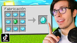 PROBAMOS los TIKTOK más VIRALES de MINECRAFT ¿FUNCIONAN? 🤣😱 MINECRAFT TIKTOK 13